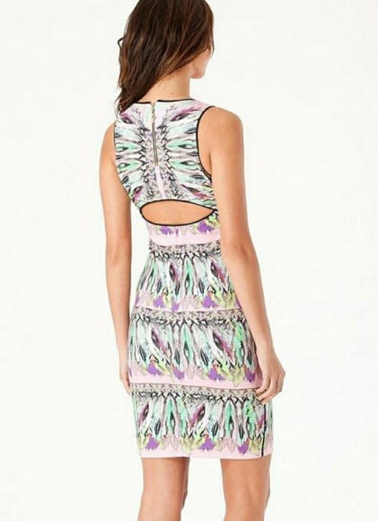 Hale Bob Dresses & Skirts - * NWT Hale Bob Pink Feather Dress w/ Back Cutout